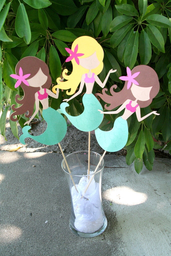 Large Mermaid Party Center Piece or Table Topper LISTING IS FOR 1