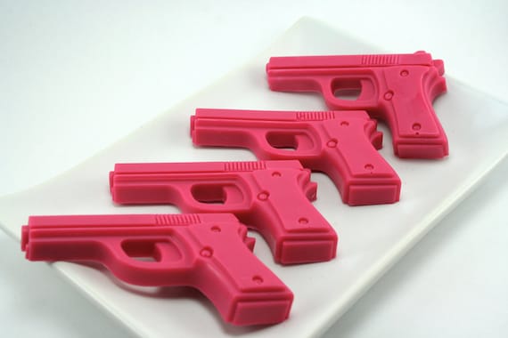 Annie Get Your Gun - 4 Pink Pistols -  Vegan Shea Butter Soap in Cotton Candy