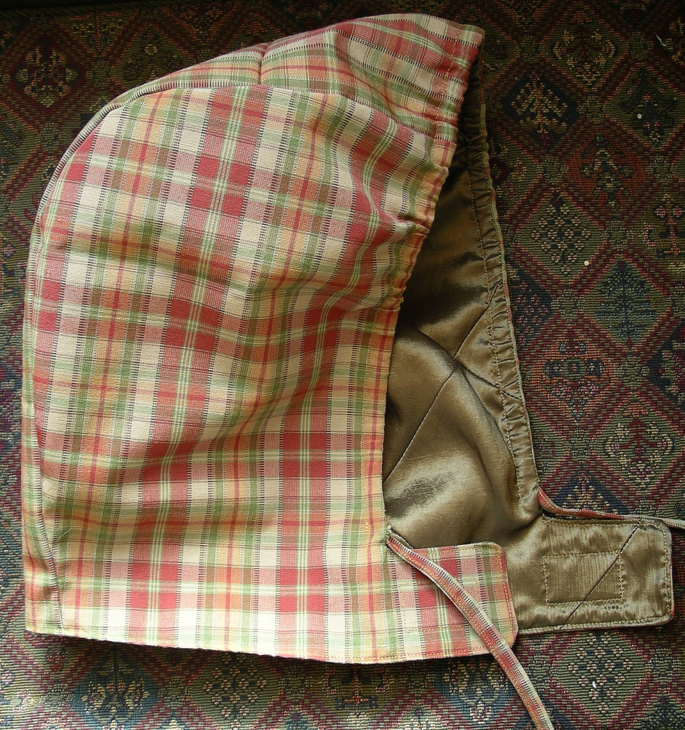 Rain Hood Travel Carrying Bag - Upcycled from New Scrap Fabric - For Your Purse or Backpack - Be Prepared for Rain