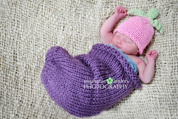 Sweet Pea Baby Beanie-  photography PROP