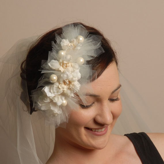 ivory whimsical wedding hair accessory fantasy headpiece bridal ivory