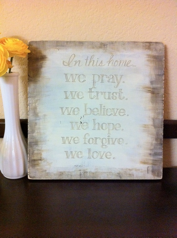 Christian Art - Inspirational Art - Home Decor - In This Home - Made to Order - Gift for the Couple, Family, Housewarming - Newlyweds