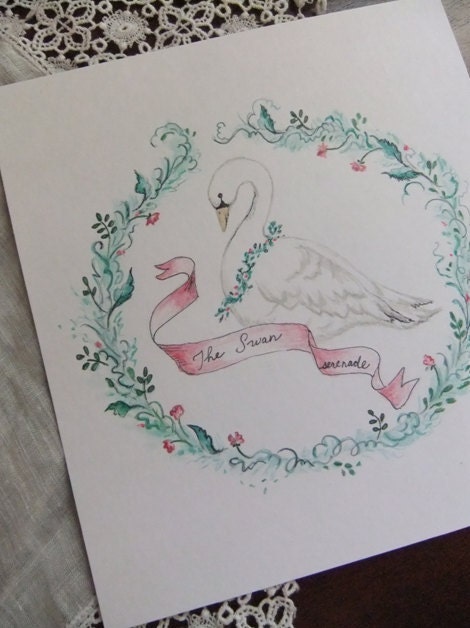 Swan Song-- Whimsical Decorative Painting