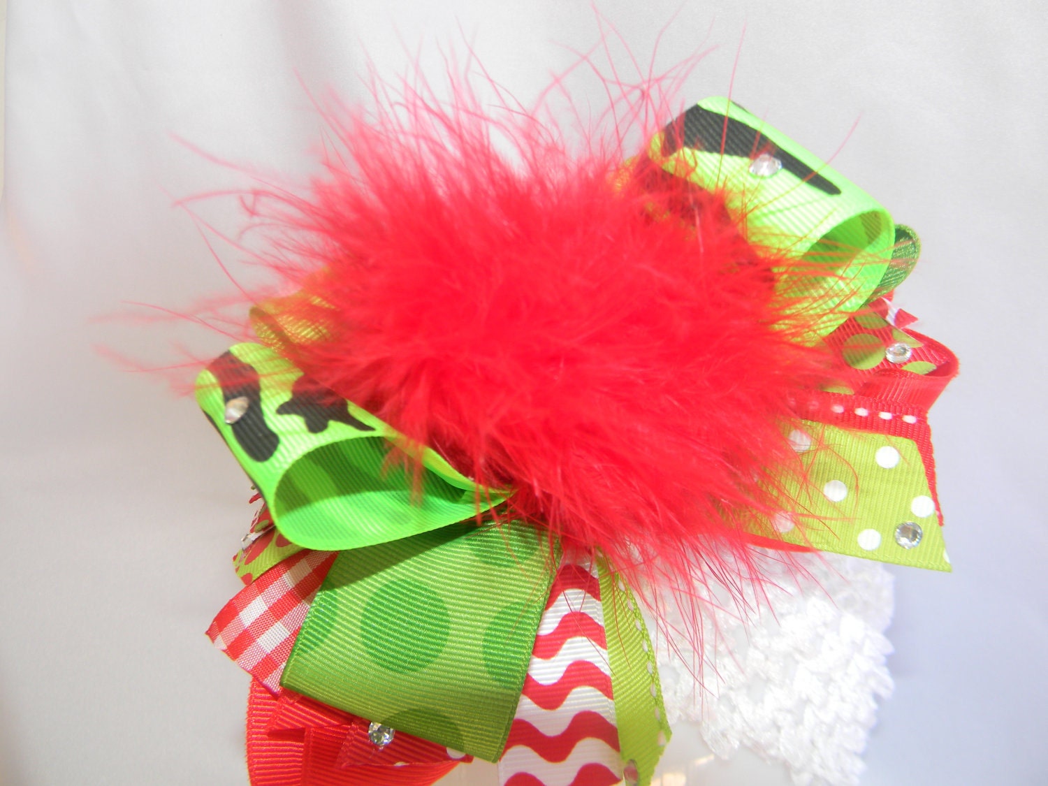Christmas Over the Top Double stacked Hair Bow
