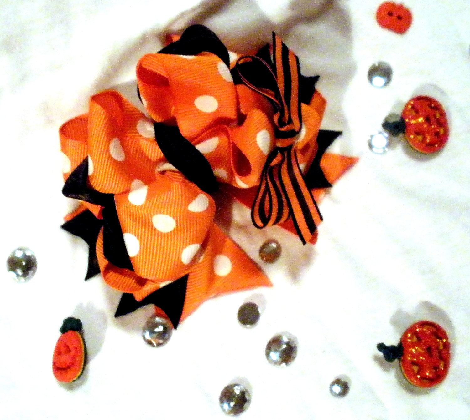Girls Boutique Layered Hair Bow - Halloween Boutique Bow