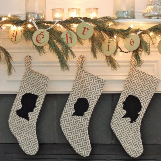 Custom Silhouette Christmas Stocking- Order by December 10th for Christmas Delivery