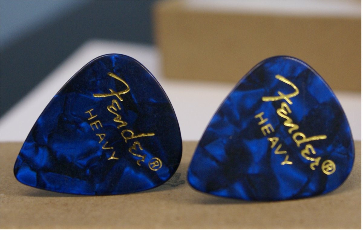 Blue Fender Guitar Pick Cufflinks