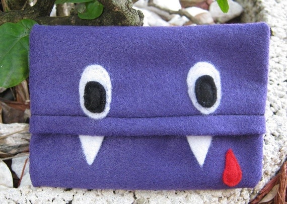 Fangs Pocket Pals Tiny Tissue Cozy/Holder by PinkFrog4U on Etsy from etsy.com