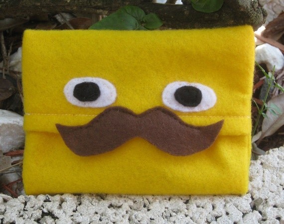 Stache Pocket Pals Tiny Tissue Cozy/Holder by PinkFrog4U on Etsy from etsy.com