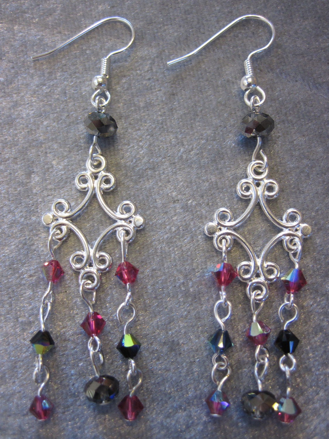 Romantic Stroll-Swarovski crystal and rondelle chandelier earrings