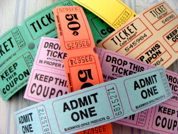 18 yards of Tickets for mixed media and collage