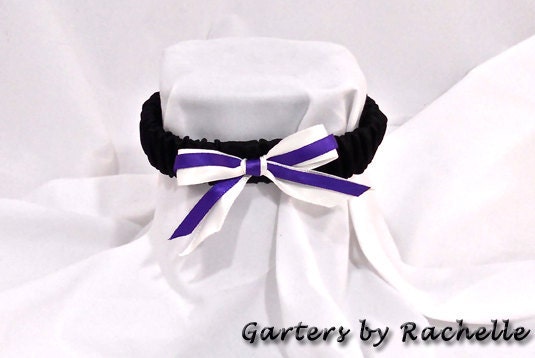 Wedding Garter Toss Garter Black Ivory Purple Garter CLEARANCE ITEM 50 OFF
