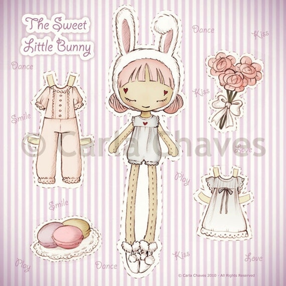 The Sweet Little Bunny paper doll