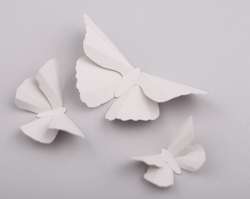 3D Butterfly Wall Art: 10 Platinum Silhouettes for Girls Room, Nursery, and Home Art Decor