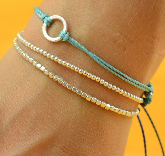 Beads. Sterling silver bracelet