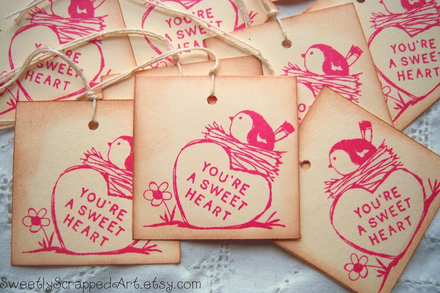 You're a SWEETHEART Hang Tags Vintage Inspired with Bird