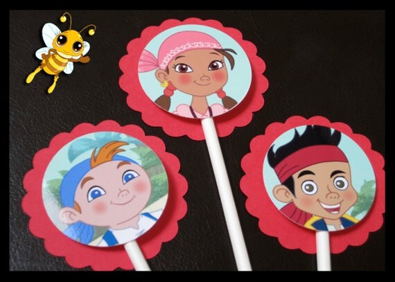 Jake and the Neverland Pirates Inspired Cupcake Toppers