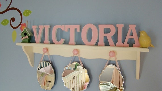 5 Inch Stand Alone Customized Wood Letters Nursery Home Decor Wedding