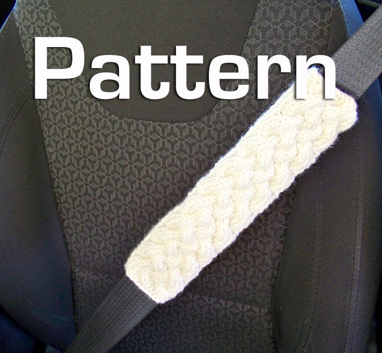 Car Safety Belt Cover Pattern, PDF Knitting Wheel Cozy Sleeve, Auto Race Driver Travel, DIY