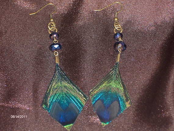 Diamond Shaped Peacock Earrings