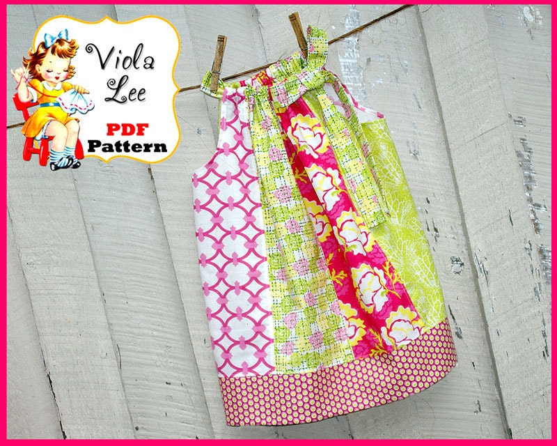 PDF Sewing Pattern....Pillowcase Dress....Designed to be made with Fat Quarter fabrics or Remnants... Annie Lee Pillowcase Dress.