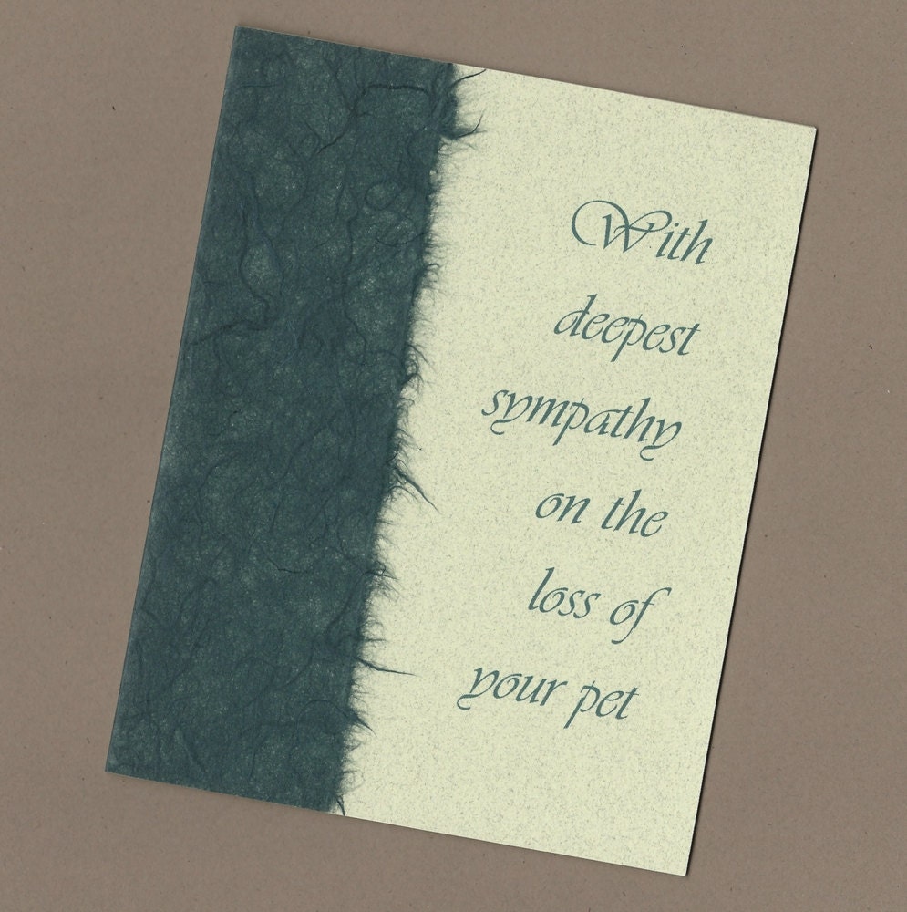 Handmade Pet Sympathy Card - With Deepest Sympathy on the loss of your pet