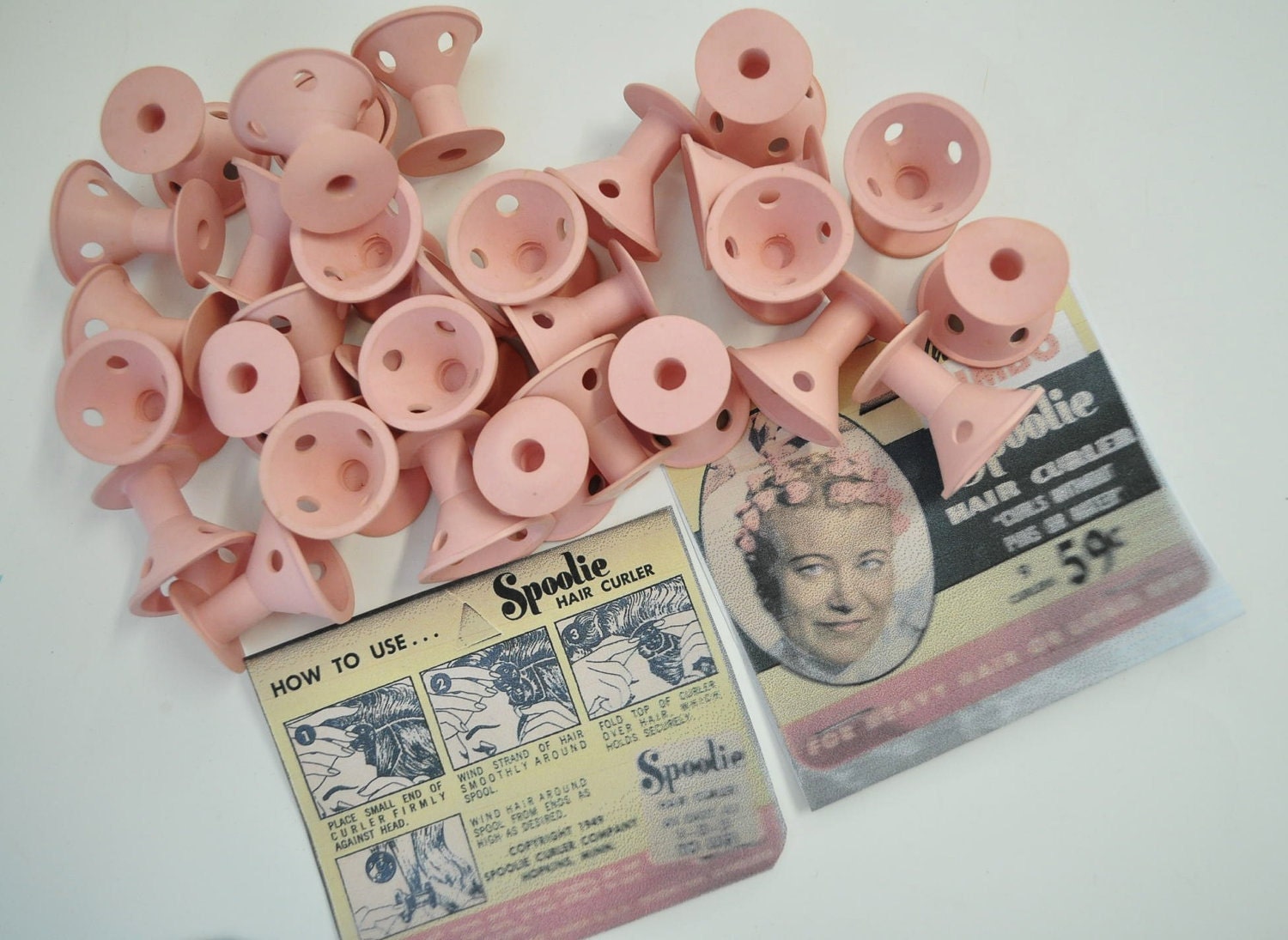 1950s vintage Spoolie hair curlers