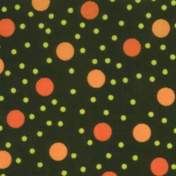 Moda SPOOKTACULAR Fabric -  Halloween Dots Black  - SALE
