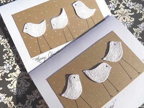Christmas Cards - Christmas Chick Cards - Glitter Christmas Cards