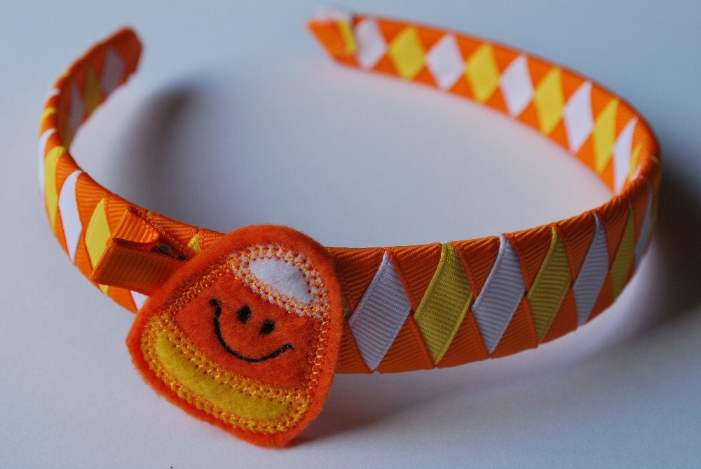 Halloween Headband Clippie Set Candy Corn