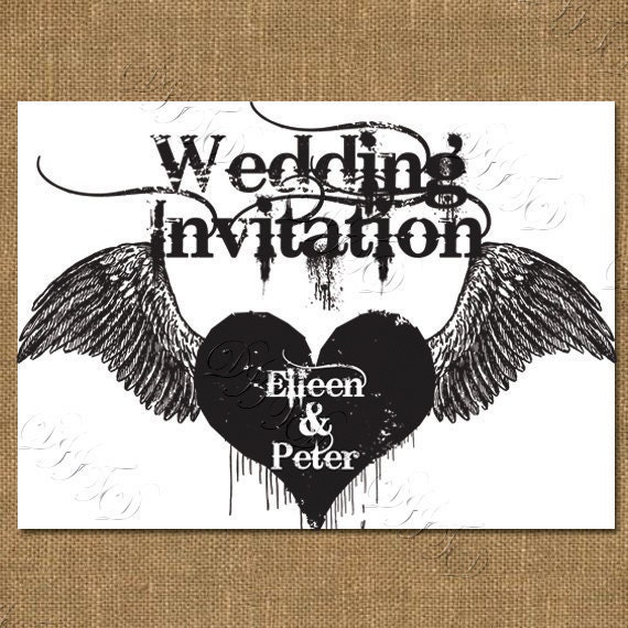 Gothic Style Printable Wedding Invitation From DevilIsInTheDetail
