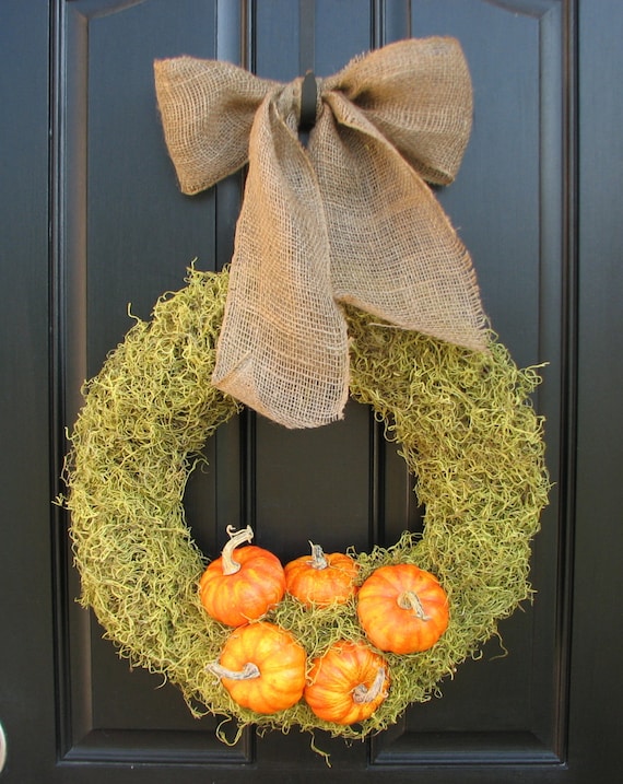 Autumn Wreath - The Pumpkin Patch - Personalized Fall Front Door Decor