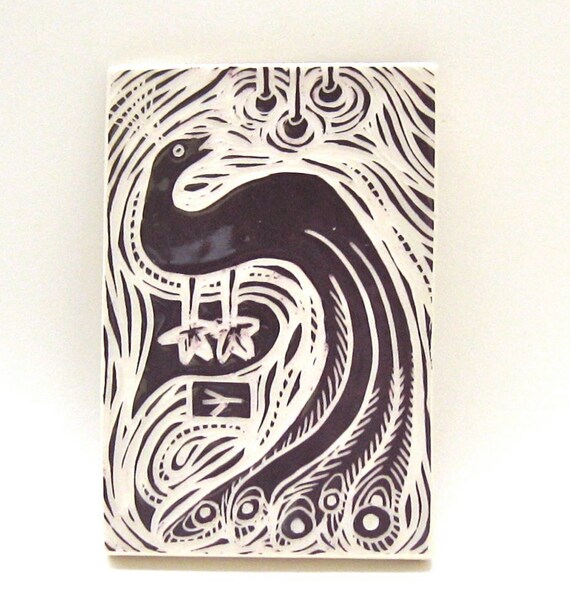 peacock wall tile