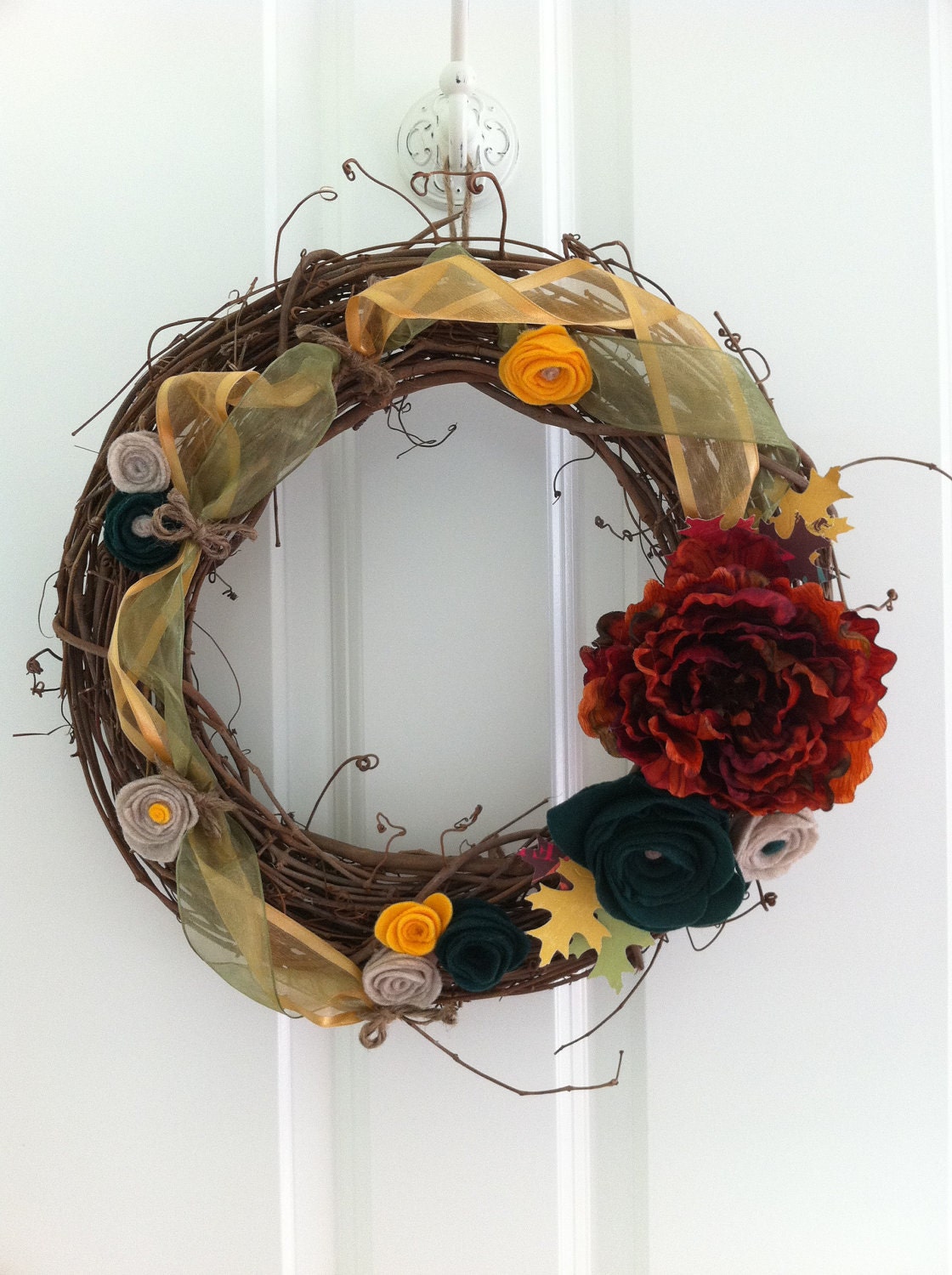 Grinalda porta, Grapevine Outono, Colheita, Home Decor