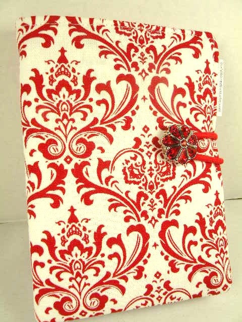 Journal Organizer Notepad Clutch MADISON in Red & White Paper and Pen Included  As Seen At The GBK Prime Time Emmy
