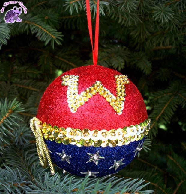 Wonder Woman Sequin Bead Christmas Holiday Ornament