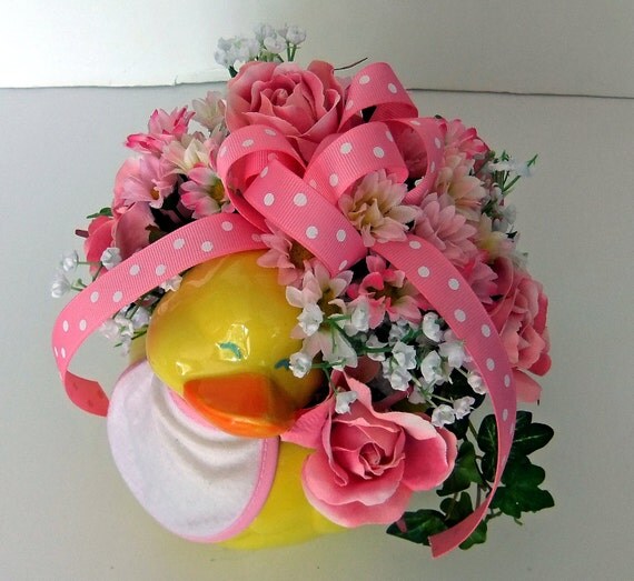 Ceramic Duckie Floral Arrangement for Baby