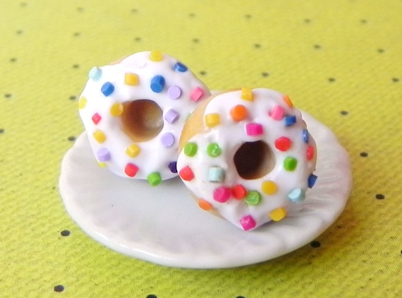 Colorful donut post earrings