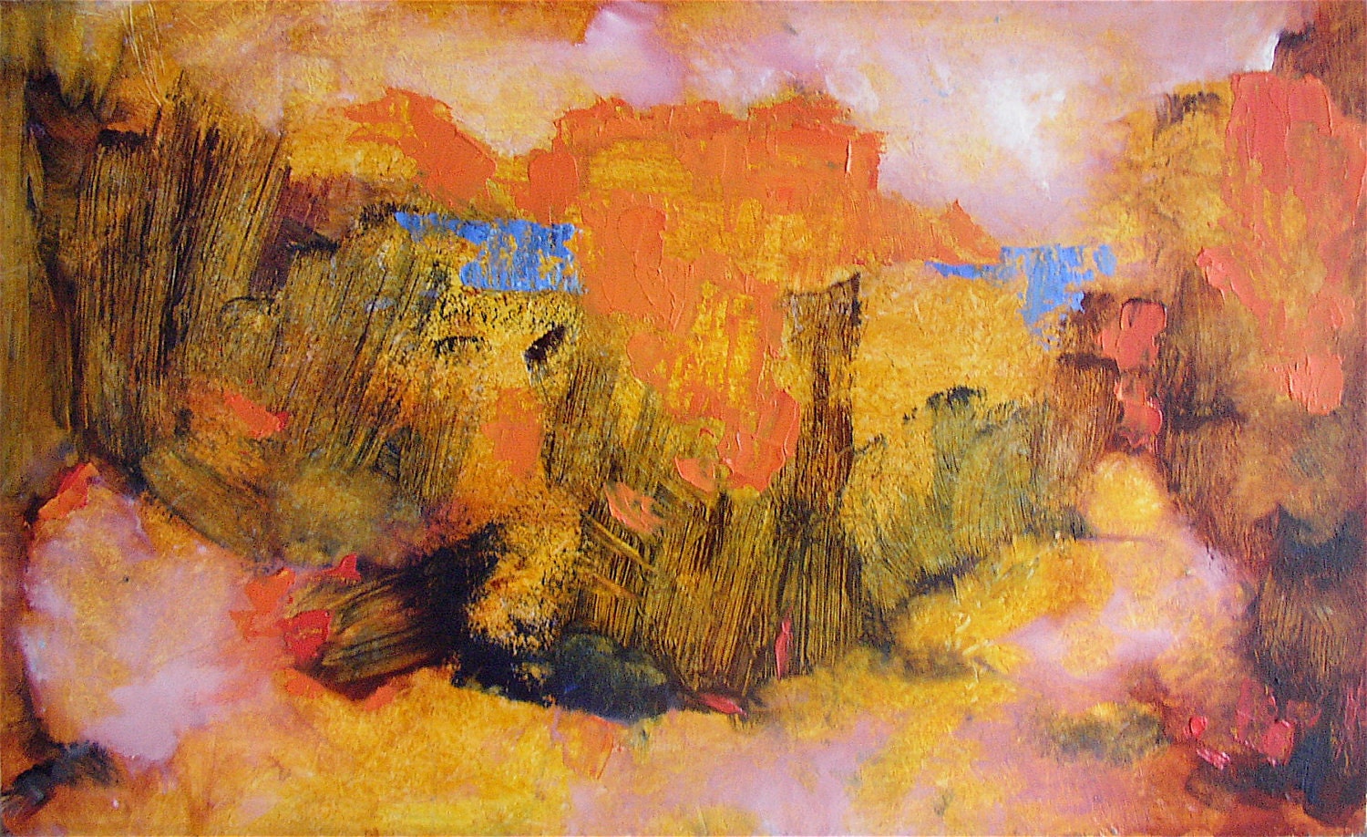 Usher in Autumn, original abstract landscape oil painting