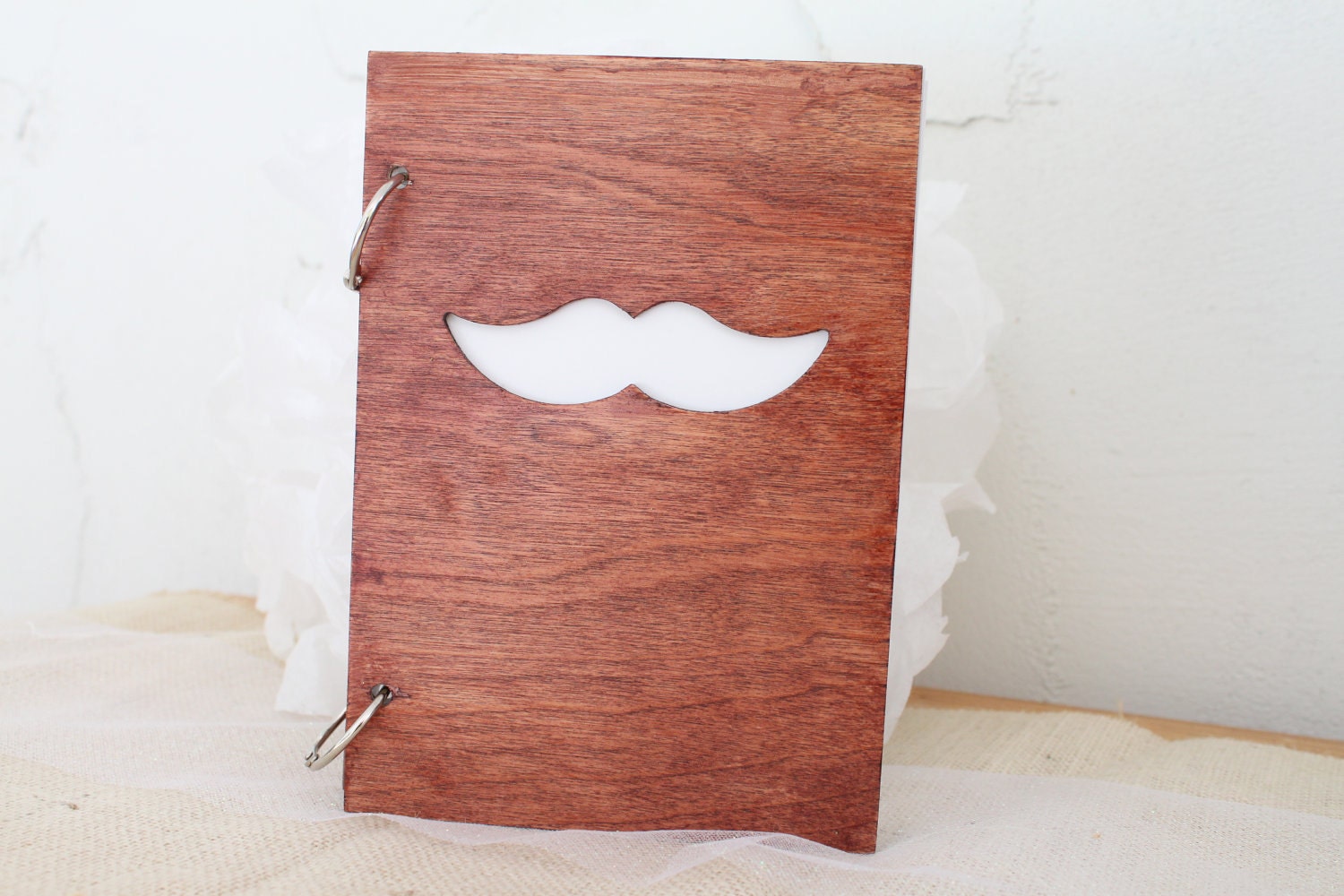 6" X 8" Mustache wood journal