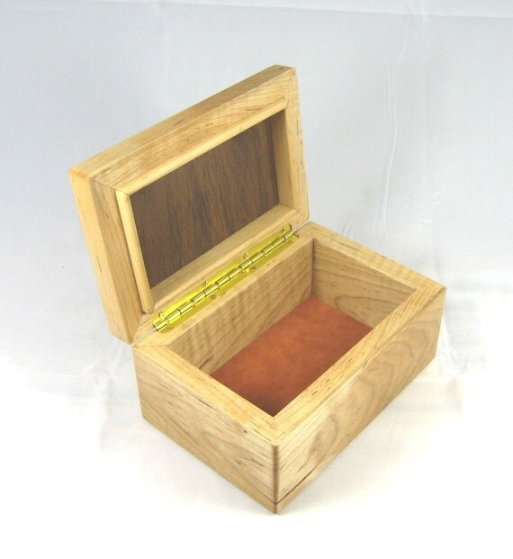 wooden stash box keepsake box curly ambrosia maple and amboyna burl