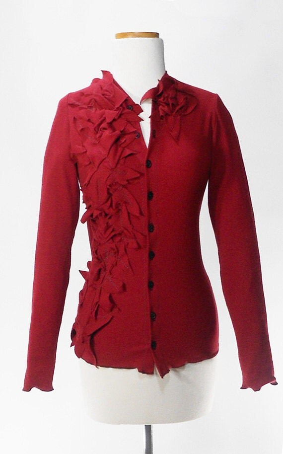 Casual Cotton Cardigan with Flowers