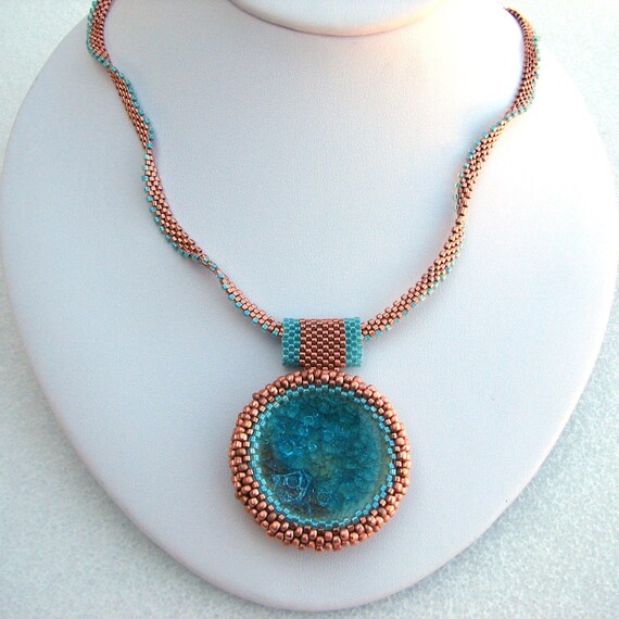 SandFibers BAO Item of the Week (8/18-23) -- Wear the Caribbean on Your Neck Beadwoven Pendant and Choker (2210)  