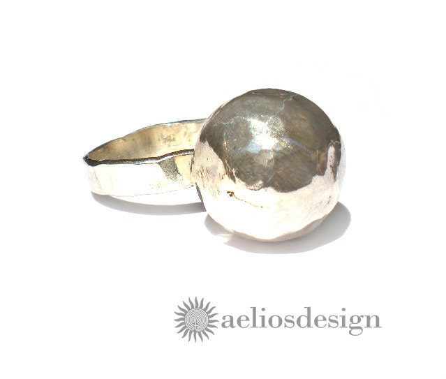 Meteorite Sterling Silver Statement Ring Cocktail Ring