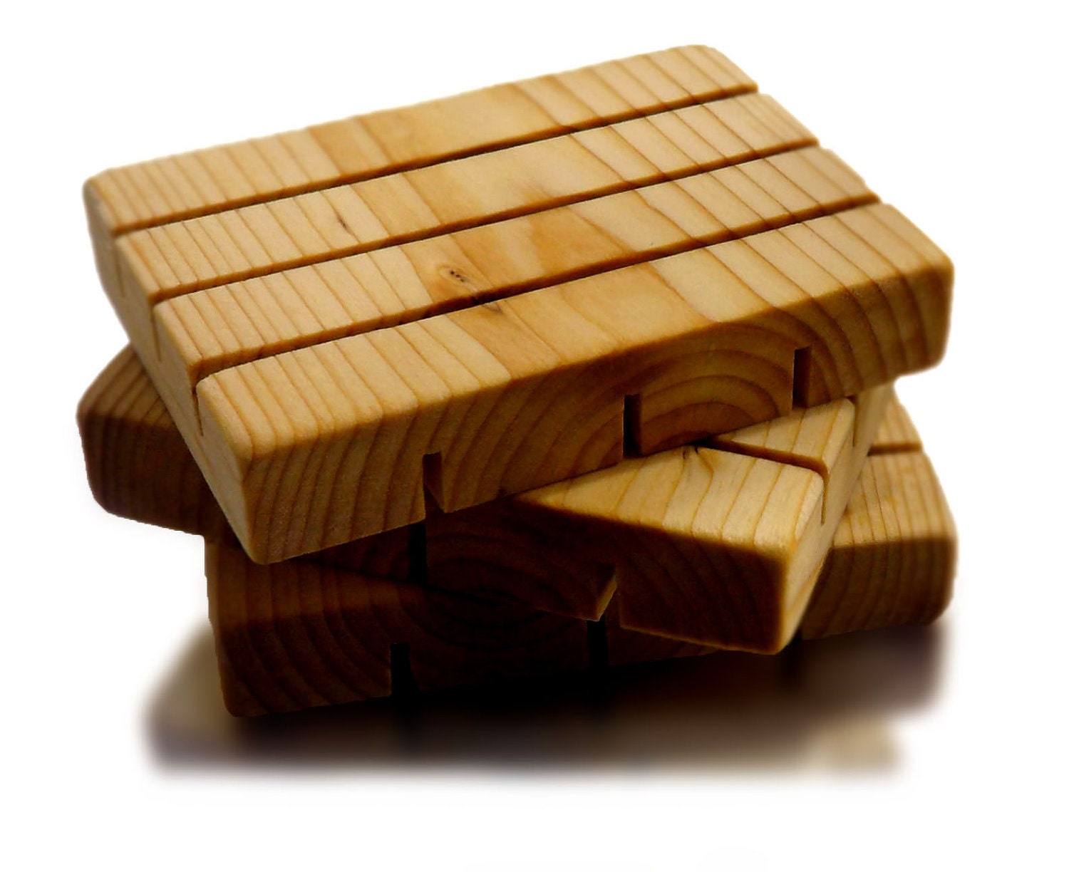 Natural Wooden Soap Dish - Slotted