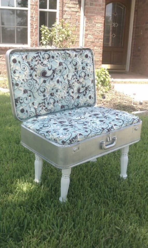 1960's suitcase turned into a chair