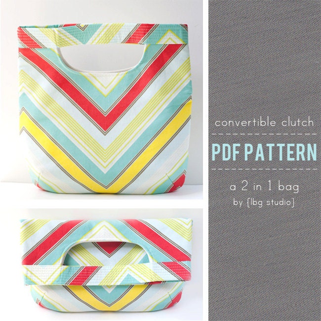 PDF Sewing Pattern - Convertible Clutch/Tote Bag