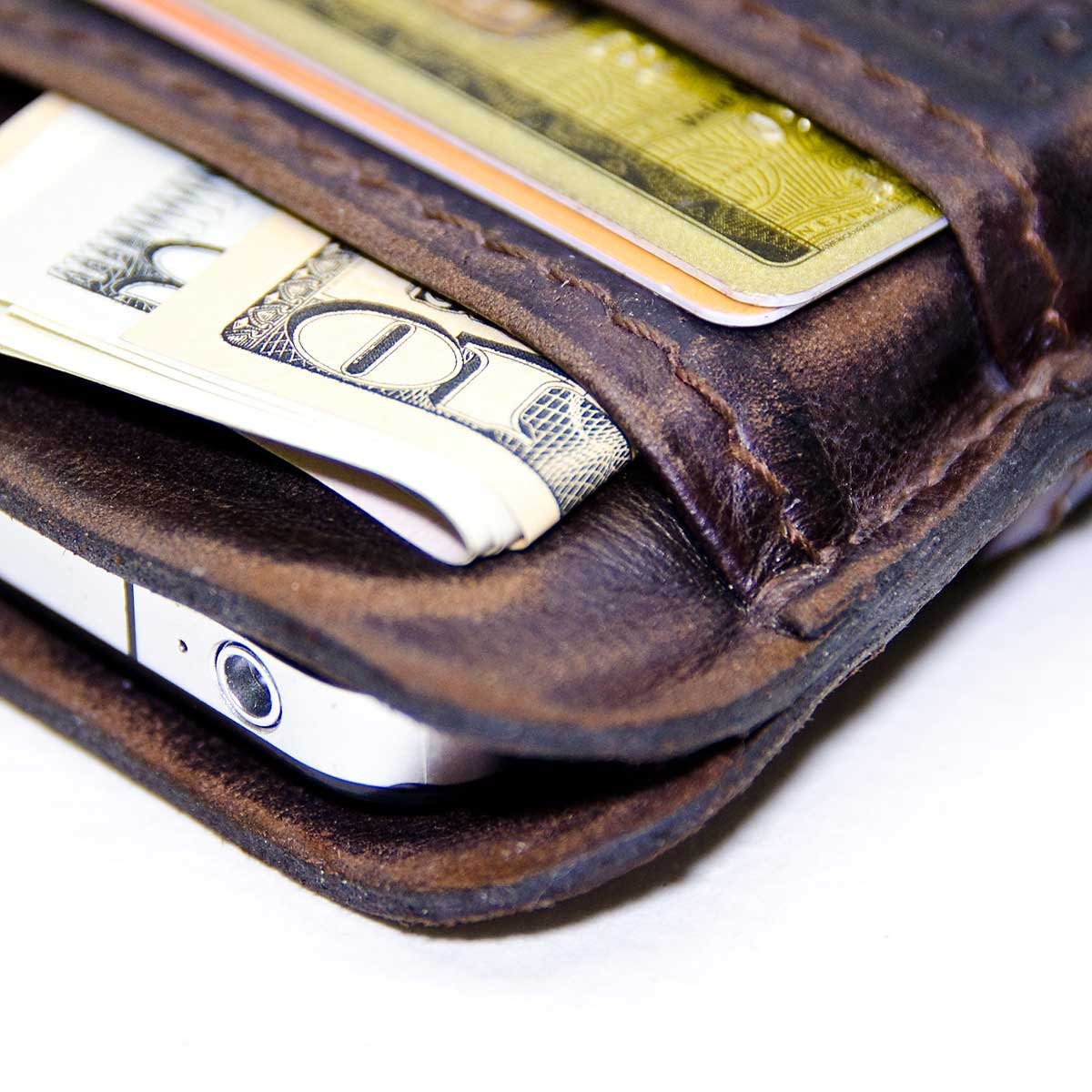 RETROMODERN aged leather pocket by portel