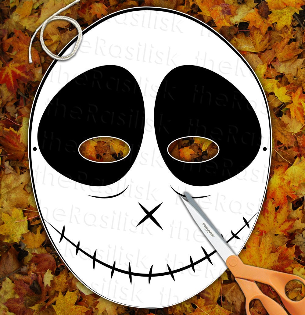 Happy Skeleton Skull Mask  Printable PDF by theRasilisk on Etsy from etsy.com