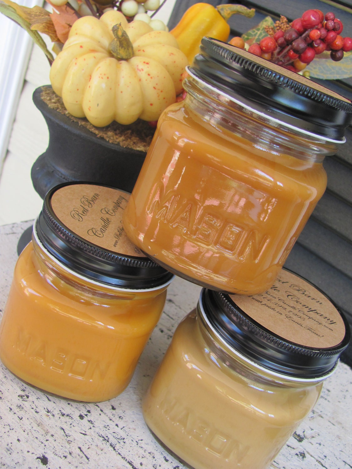 Mason Jar Container Fall Candle Bundle (Fall Harvest, Pumpkin Spice, Banana Nut Bread)